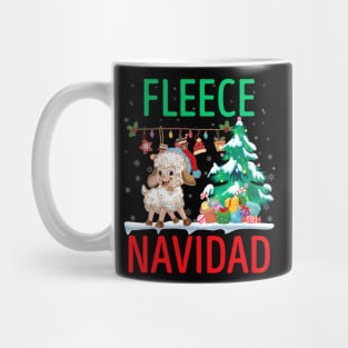 fleece navida funny Christmas sheep | sheep with Santa hat Christmast gift farmer sheep lover Mug